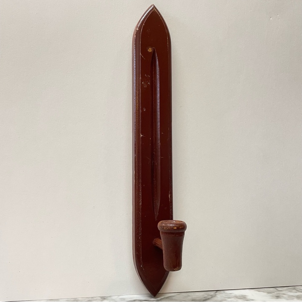 Vintage HOMCO Wooden Wall Mount 15” Candle Holder Made In Japan